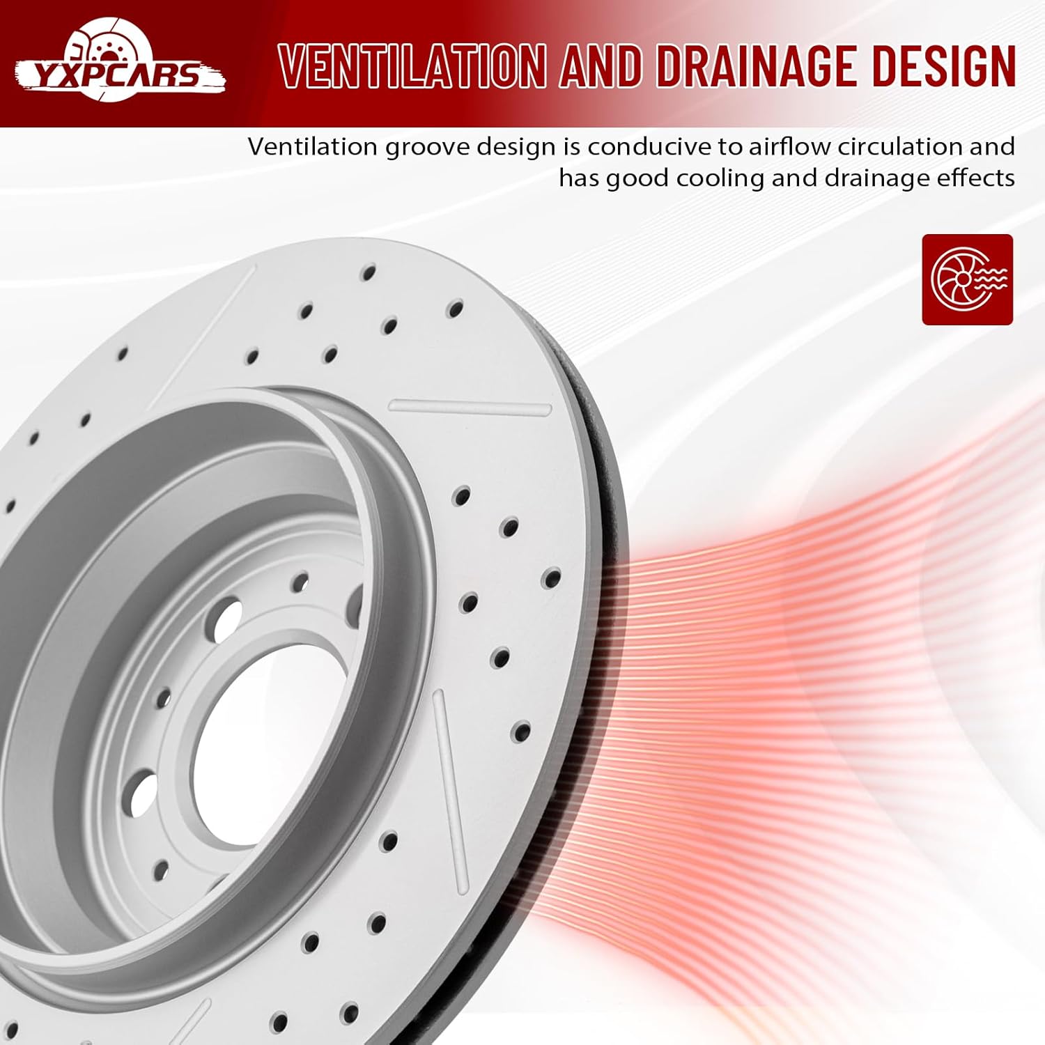 Rear Drilled and Slotted Disc Brake Rotors for Volvo XC90 2003-2014