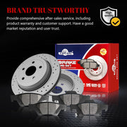 Ceramic Rear Brakes Pad and Rotors Drilled Slotted Vented Disc Brake Kits for Dodge Durango 2011-2023, for Jeep Grand Cherokee Wk 2022/ Grand Cherokee 2011-2020