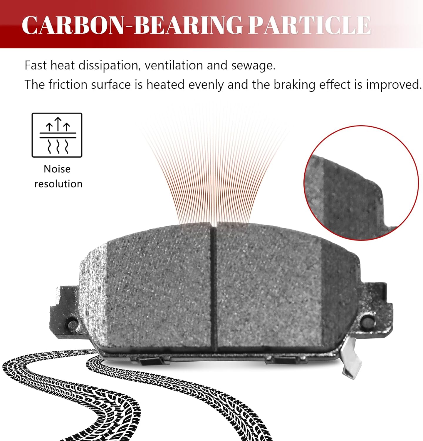 Front and Rear Ceramic Disc Brake Pads Set for Hon-da Accord 2016 Ex/Ex-L, Accord 2017 Ex/Ex-L/Hybrid/Hybrid Ex-L/Hybrid Touring, Accord 2013-2015 Except for Lx and Lx-S