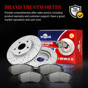 Ceramic Front Brakes Pad and Rotors Drilled Slotted Vented Replacement Disc Brake Kits for Scion Xb 2008 2009-2015, for Lexus Hs250H 2010 2011 2012, for Toyota Prius V 2012 2013 2014-2016 2017