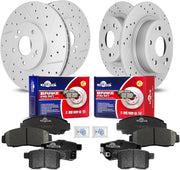 Front & Rear Drilled Slotted Rotors and Ceramic Disc Brake Pads Kit for Honda Accord 2008 2009 2010 2011 EX/EX-L, for Acura TSX 2009-2010