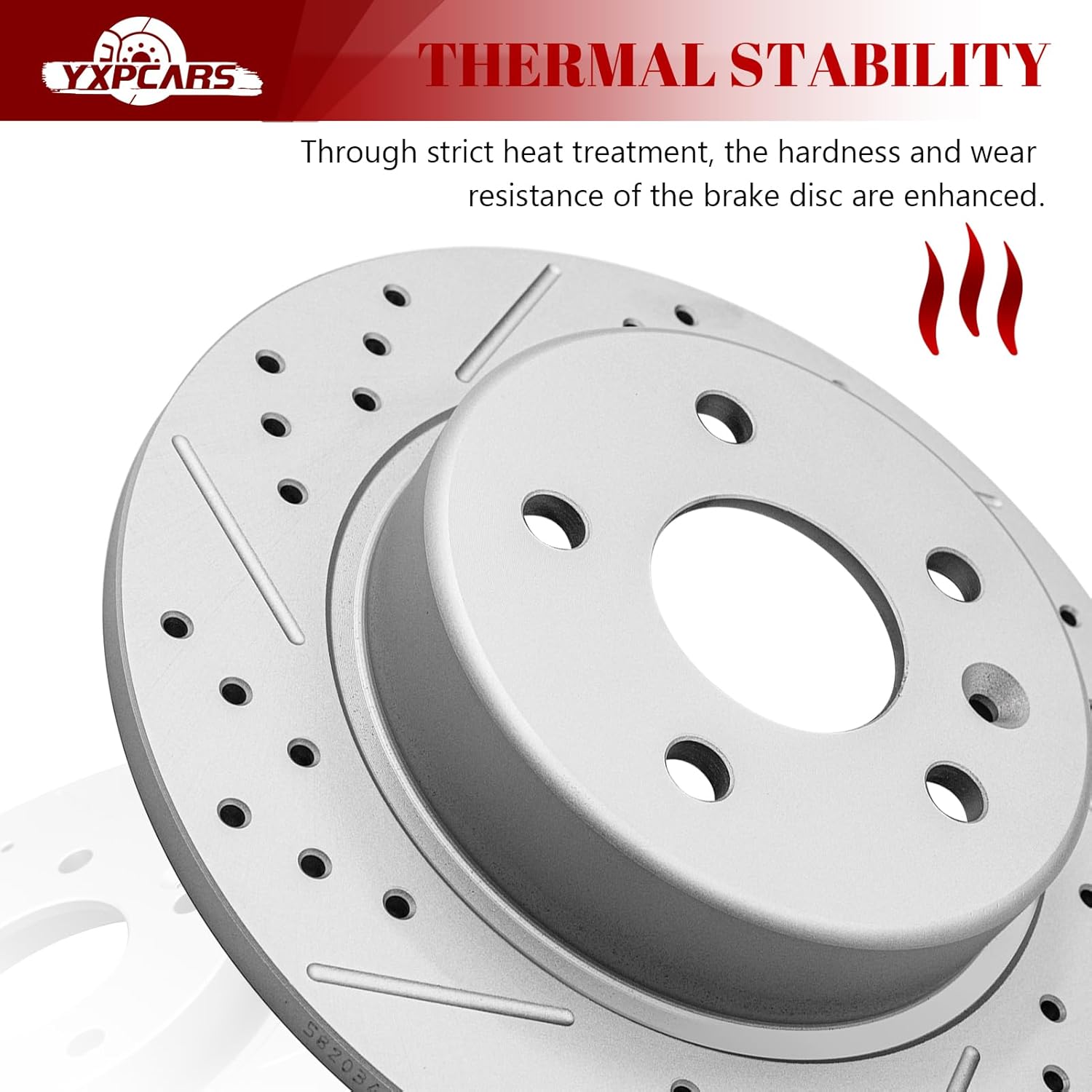 Ceramic Rear Brakes Pad and Rotors Drilled Slotted Solid Replacement Disc Brake Kits for Chevy Cruze Volt 2016-2019/ Bolt Ev 2017 2018 2019 2020 2021 2023/ Bolt Euv 2022-2023