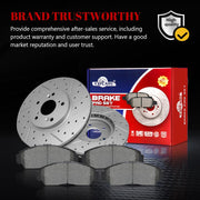 Ceramic Front Brakes Pad and Rotors Drilled Slotted Vented Replacement Disc Brake Kits for Acura Cl 2001-2003/ Tl 1999-2003/ Tsx 2004-2010, for Honda Accord 2008-2011 Ex Or Ex-L