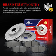 Ceramic Front Brakes Pad and Rotors Drilled Slotted Vented Replacement Disc Brake Kits for Honda Cr-V 2002-2004/ Element 2003 2004 2005 2006 2007 208 2009 2010 2011