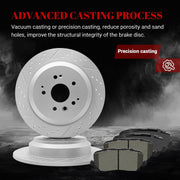 Ceramic Rear Brakes Pad and Rotors Drilled Slotted Solid Replacement Disc Brake Kits for Acura MDX 2014 2015 2016
