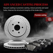 Ceramic Rear Brakes Pad and Rotors Drilled Slotted Vented Disc Brake Kits for Dodge Durango 2011-2023, for Jeep Grand Cherokee Wk 2022/ Grand Cherokee 2011-2020