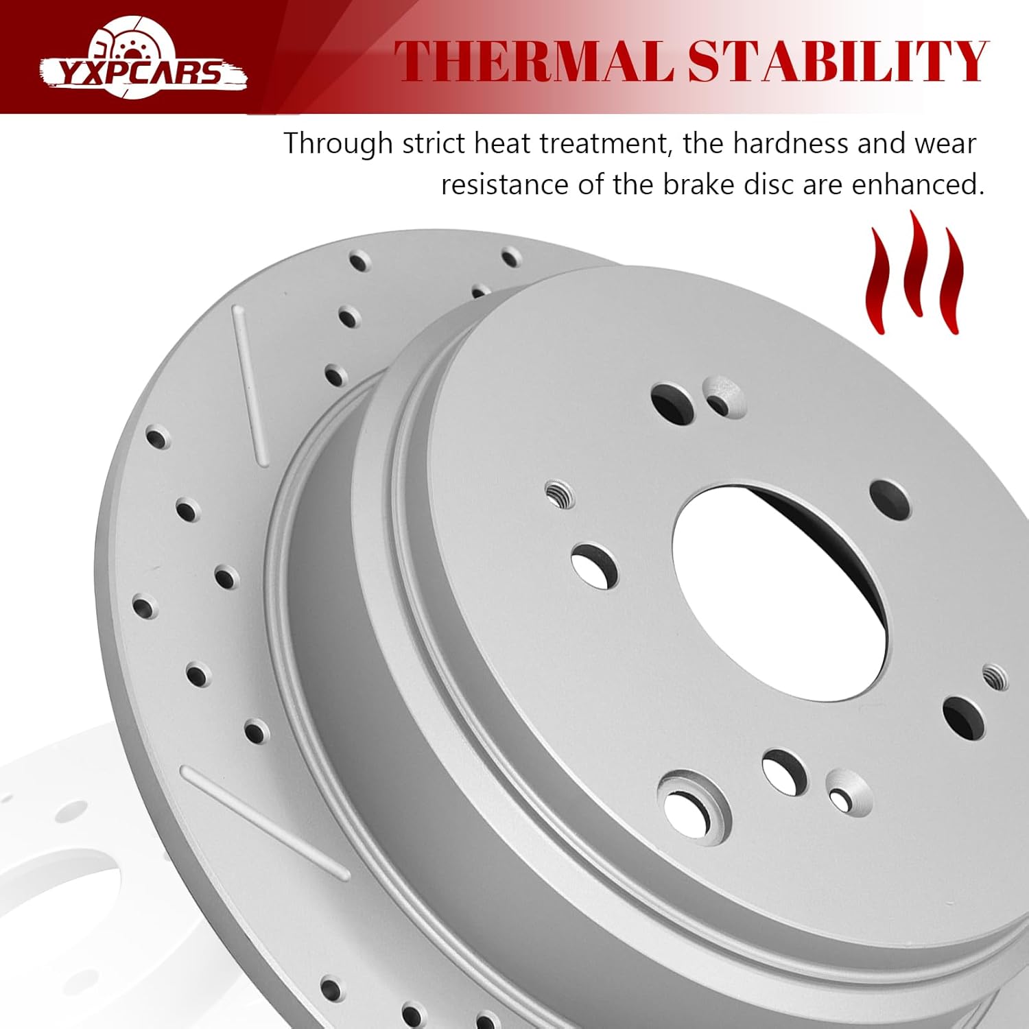 Ceramic Rear Brakes Pad and Rotors Drilled Slotted Solid Replacement Disc Brake Kits for Honda Odyssey 2002 2003 2004