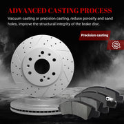 Ceramic Front Brakes Pad and Rotors Drilled Slotted Vented Replacement Disc Brake Kits for Chevry Avalanche/Silverado 1500/ Suburban 1500/ Suburban/Express 1500