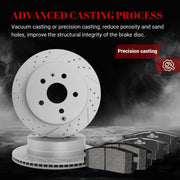 Ceramic Rear Brakes Pad and Rotors Drilled Slotted Vented Replacement Disc Brake Kits for Chevy Equinox 2010-2017, for Gmc Terrain 2010 2011 2012 2013 2014 2015 2016 2017