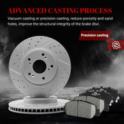 Ceramic Front Brakes Pad and Rotors Drilled Slotted Vented Replacement Disc Brake Kits for Honda Accord 2013 2014 2015 2016 2017 2018 2019 2020 2021 2022