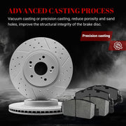 Ceramic Front Brakes Pad and Rotors Drilled Slotted Vented Disc Brake Kits for Honda Cr-V 2017 - 2023/ Hr-V 2023