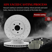 Ceramic Front Brakes Pad and Rotors Drilled Slotted Vented Replacement Disc Brake Kits for Ford Escape 1.6L, Awd; 2.0L 2013 2014 2015 2016/ Escape 1.5L, Awd; 2.0L 2017 2018