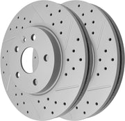 Front Drilled and Slotted Disc Brake Rotors for Chevy Bolt Euv 2022-2023, Bolt Ev 2017-2023, Cruze 2010-2019,Cruze Limited 2016, Sonic 2012 2015-2020 (Sonic 2013-2014 Ls, Lt, Ltz), Volt 2016-2019