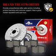 Ceramic Front Brakes Pad and Rotors Drilled Slotted Vented Replacement Disc Brake Kits for Lexus Gs450H Gs350 2009-2010/ Is300 Base 2016-2017 / Gs300 Base 2019