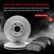 Ceramic Front Brakes Pad and Rotors Drilled Slotted Vented Disc Brake Kits for Honda Odyssey 2011 - 2014