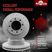 Front Drilled and Slotted Disc Brake Rotors for Dodge Ram 2500 3500 2009-2010, for Ram 1500 2012 Tradesman Hd 8 Lug, for Ram 2500 3500 2011-2025