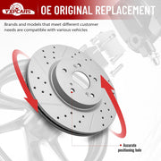 Front Drilled and Slotted Disc Brake Rotors Replacement for Acura Integra 2023 (Integra 2024-2025 A-Spec, Base, Elite A-Spec), for Honda Accord Civic Cr-V Hr-V