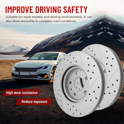Front Drilled and Slotted Disc Brake Rotors for Chevy Bolt Euv 2022-2023, Bolt Ev 2017-2023, Cruze 2010-2019,Cruze Limited 2016, Sonic 2012 2015-2020 (Sonic 2013-2014 Ls, Lt, Ltz), Volt 2016-2019