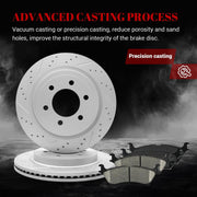 Ceramic Rear Brakes Pad and Rotors Drilled Slotted Vented Replacement Disc Brake Kits for Lincoln Navigator 2018-2021, for Ford Expedition 2018-2021/ F-150 2018 2019 2020 Electric Parking Brake
