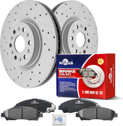 Ceramic Front Brakes Pad and Rotors Drilled Slotted Vented Replacement Disc Brake Kits for Buick Enclave 2018 2019 2020, for Cadillac Xt5 2017-2020/ Xt6 2020