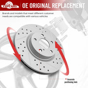 Front Drilled and Slotted Disc Brake Rotors Replacement for Subaru Impreza 2017 2018 2019 2020 2021 2022 2023
