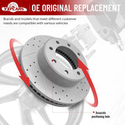 Front Drilled and Slotted Disc Brake Rotors for Dodge Ram 2500 3500 2009-2010, for Ram 1500 2012 Tradesman Hd 8 Lug, for Ram 2500 3500 2011-2025