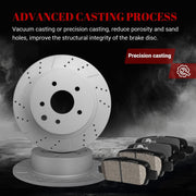 Ceramic Rear Brakes Pad and Rotors Drilled Slotted Solid Replacement Disc Brake Kits for Nissan Juke 2011-2017/ Sentra 2007-2019/ Altima 2002-2018/ Maxima 2004-2008