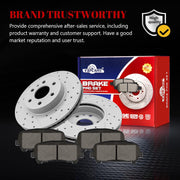 Front & Rear Drilled Slotted Rotors and Ceramic Disc Brake Pads Kit for Chevy Colorado 2015-2020, for Gmc Canyon 2015 2016 2017 2018 2019 2020