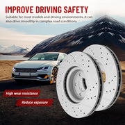 Front Drilled and Slotted Disc Brake Rotors Replacement for Mercedes-Benz Cls500 2006-2009/ Cls550 2007 2008 2009 2010 2011/ Glk350 2010 2011 2012 2013 2014 2015/ Glk250 2013-2015