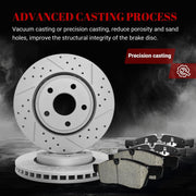 Ceramic Front Brakes Pad and Rotors Drilled Slotted Vented Replacement Disc Brake Kits for Dodge Durango, for Jeep Grand Cherokee