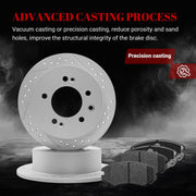 Front & Rear Drilled Slotted Rotors and Ceramic Disc Brake Pads Kit for Chevy Monte Carlo 2006-2007/ Impala 2006-2009/ Impala 2010 Drum In Hat Parking Brake