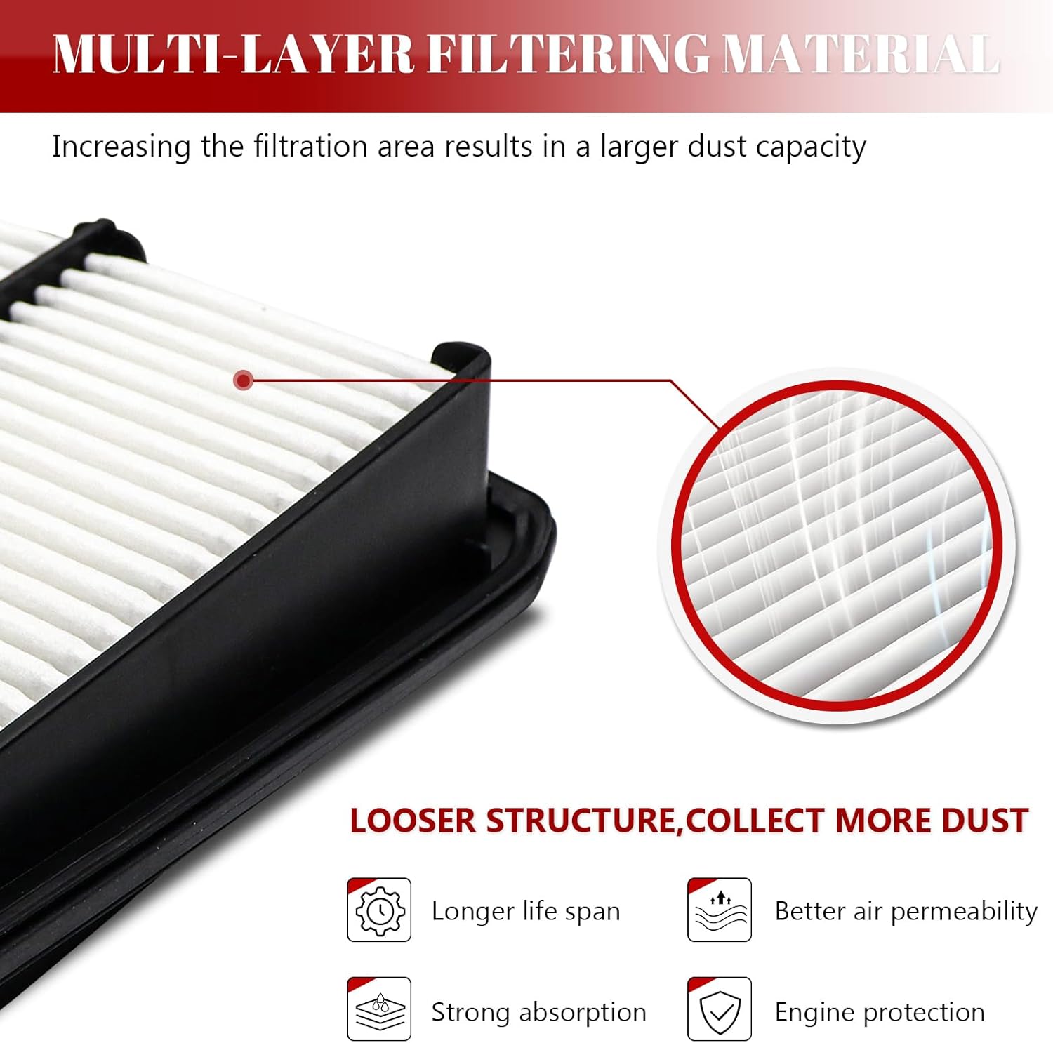 Engine Air Filter for Acura TSX 2009-2014 L4 2.4L