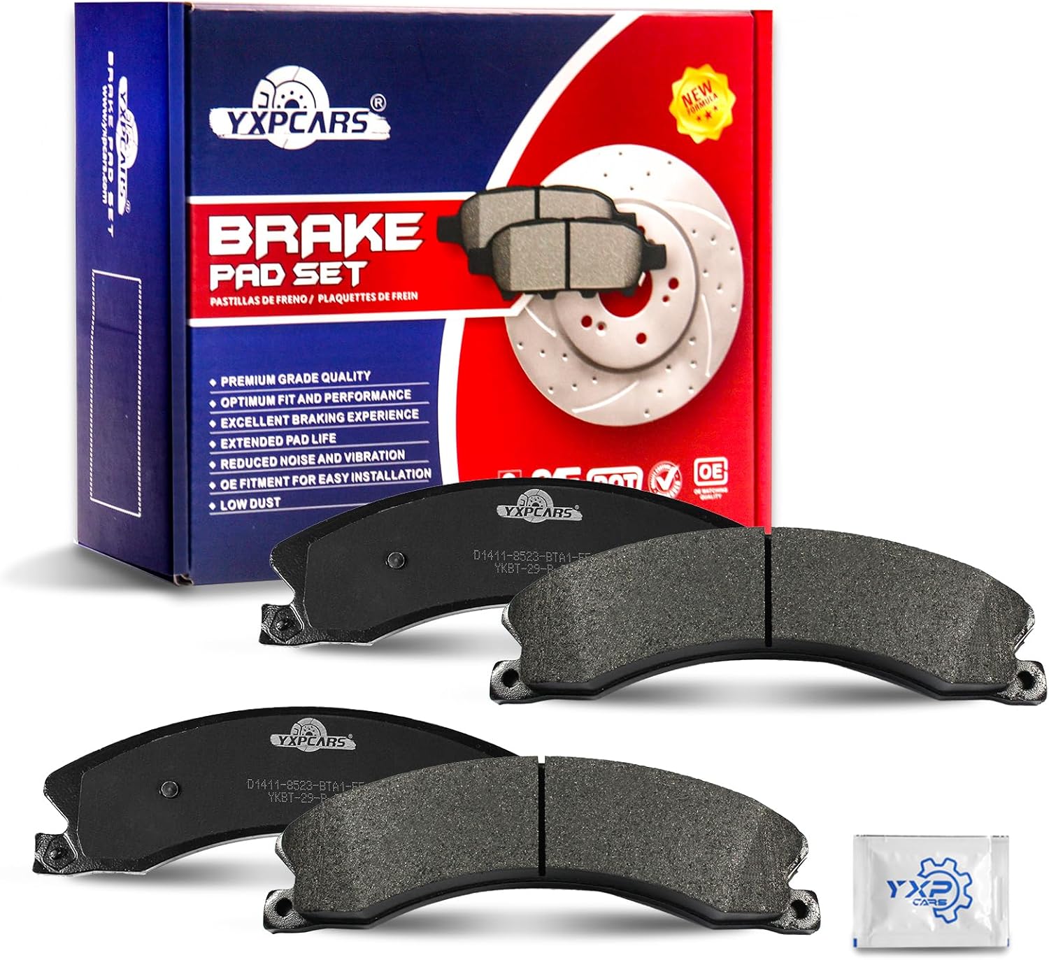 Ceramic Disc Brake Pads Set Front or Rear for Chevy Express 3500 4500/ Silverado 3500 2500 Hd/Suburban 3500 Hd, for Gmc Savana 3500 4500/ Sierra 2500 3500 Hd, for Nissan Nv1500 Nv2500 Nv3500 Titan Xd