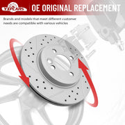 Front Drilled and Slotted Disc Brake Rotors Replacement for Mini Cooper 2007 2008 2009 2010 2011 2012 2013/ Cooper 2014-2015 with 4 Lug Wheels (280.0 mm)