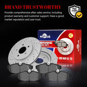 Ceramic Rear Brakes Pad and Rotors Drilled Slotted Vented Replacement Ford Mustang 2005 2006 2007 2008 2009 2010 2011