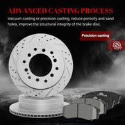 Ceramic Rear Brakes Pad and Rotors Drilled Slotted Vented Replacement for Toyota Sequoia 2001 2002 2003 2004 2005 2006 2007/ 4Runner 2003-2009/ Fj Cruiser 2007 2008 2009, for Lexus Gx470 2003-2009