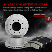 Ceramic Rear Brakes Pad and Rotors Drilled Slotted Vented Replacement Disc Brake Kits for Chevy Silverado 2500 Hd/Silverado 3500 Hd/Suburban 3500 Hd, for Gmc Sierra 2500 Hd/Sierra 3500 Hd