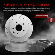 Front & Rear Drilled Slotted Rotors and Ceramic Disc Brake Pads Kit for Nissan Sentra 2013 2014 2015 2016/ Sentra Naturally Aspirated 2017 2018 2019