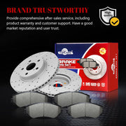 Ceramic Front Brakes Pad and Rotors Drilled Slotted Vented Replacement Disc Brake Kits for Pontiac Vibe 2009 2010 1.8L, for Scion Xd 2008-2014, for Toyota Corolla 2009-2018/ Matrix 2009-2014 1.8L