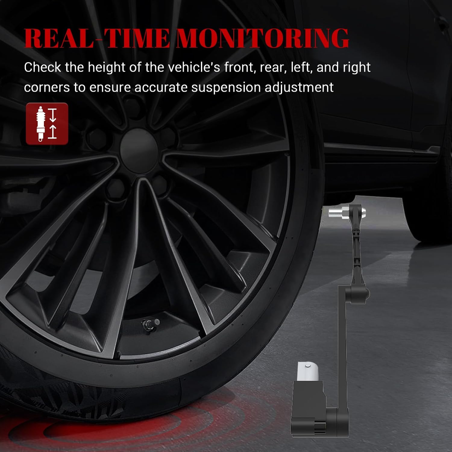 Air Suspension Rear Height Sensors, Ride Headlight Level Sensor for Land Rover Range Rover L322 2010 2011 2012 V8 5.0L Parts# LR010803