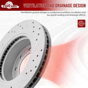 Front Drilled and Slotted Disc Brake Rotors for Nissan Nv1500 Nv2500 Nv3500 2012-2021