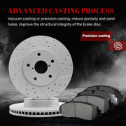 Ceramic Front Brakes Pad and Rotors Drilled Slotted Vented Replacement Disc Brake Kits for Subaru Legacy 2016 2017 2018 2019 2.5L