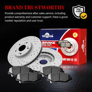 Ceramic Front Brakes Pad and Rotors Drilled Slotted Vented Replacement Disc Brake Kits for Acura Ilx 2013 2014 2015 2.4L, for Honda Civic 2012-2015 Si/Cr-V 2005-2006