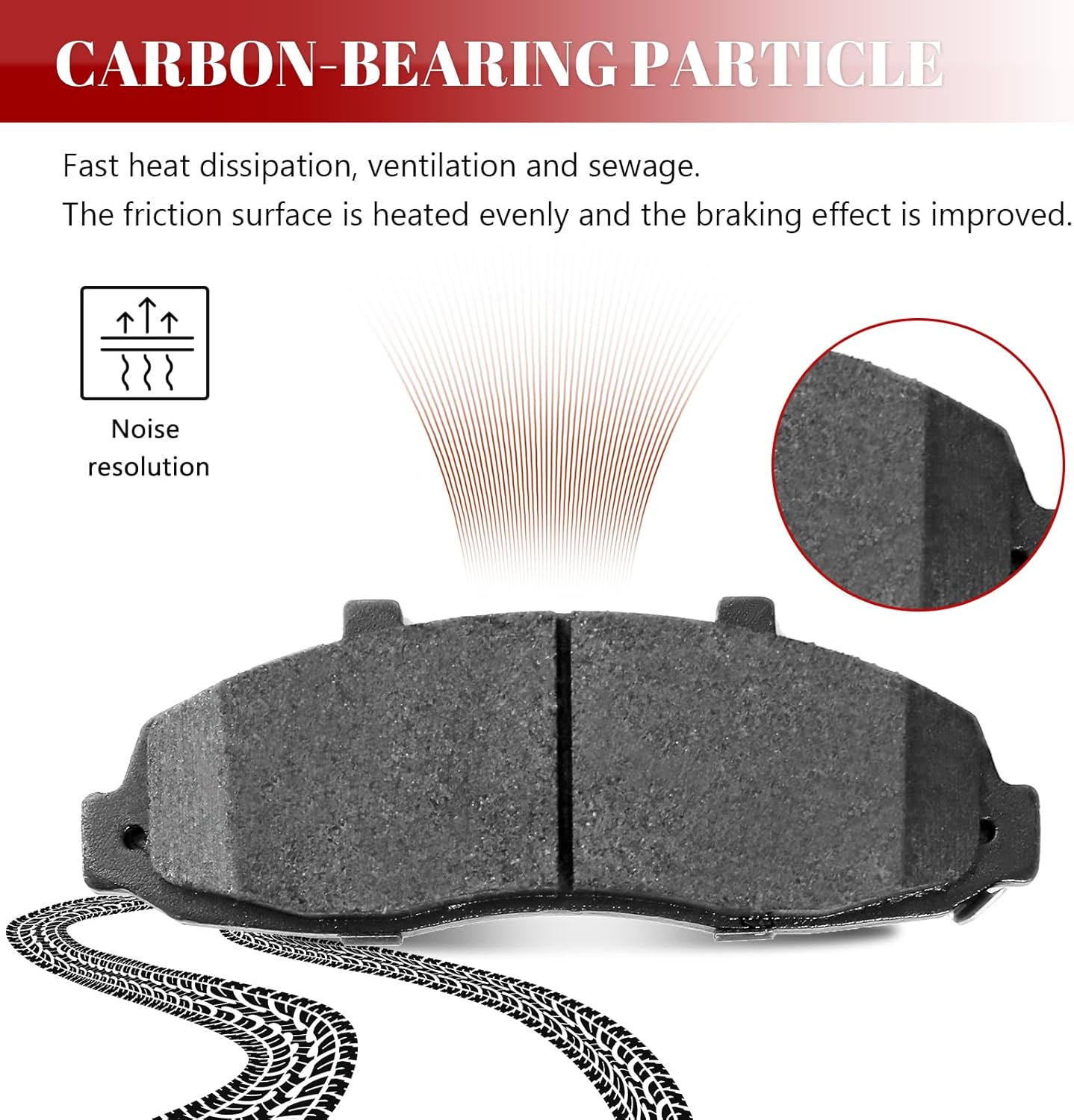 Ceramic Disc Brake Pads Set Front and Rear Replacement for Ford F-150 1999 2000 2001 2002 2003, for Lincoln Blackwood 2002