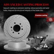 Ceramic Rear Brakes Pad and Rotors Drilled Slotted Vented Replacement Disc Brake Kits for Ford F-150 2005 2006 2007 2008 2009 2010 2011, for Lincoln Mark Lt 2006-2008 (6 Lug)