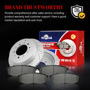 Ceramic Rear Brakes Pad and Rotors Drilled Slotted Vented Disc Brake Kits for Chrysler Aspen, for Dodge Durango, for Dodge Ram 1500, for Ram 1500 2011 2012 2013 2014 2015 2016 2017 2018 5 Lug