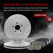 Ceramic Front Brakes Pad and Rotors Drilled Slotted Vented Replacement Disc Brake Kits for Subaru Forester Legacy Outback