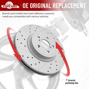 Front Drilled and Slotted Disc Brake Rotors Replacement for Subaru Legacy 2008 3.0L/ Subaru Legacy 3.0 R Limited 2009 3.0L (With 18
