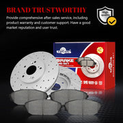 Ceramic Front Brakes Pad and Rotors Drilled Slotted Vented Replacement Disc Brake Kits for Acura Mdx 2001-2002, for Honda Odyssey 1999 2000 2001 2002 2003 2004