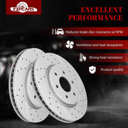 Front & Rear Drilled Slotted Rotors and Ceramic Disc Brake Pads Kit for Nissan Xterra 2005-2015/ Frontier 2020-2023/ Frontier 2005-2019 4.0L, for Suzuki Equator 2009-2012 4.0L